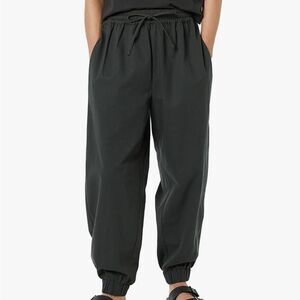 Rare/Self black unisex twill pull on jogger pants NWT